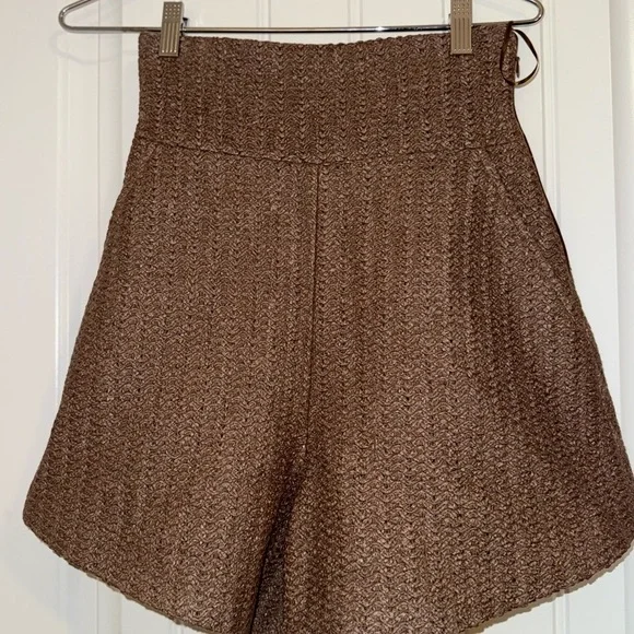 High Waist Brown Flared Shorts - Picture 4 of 10